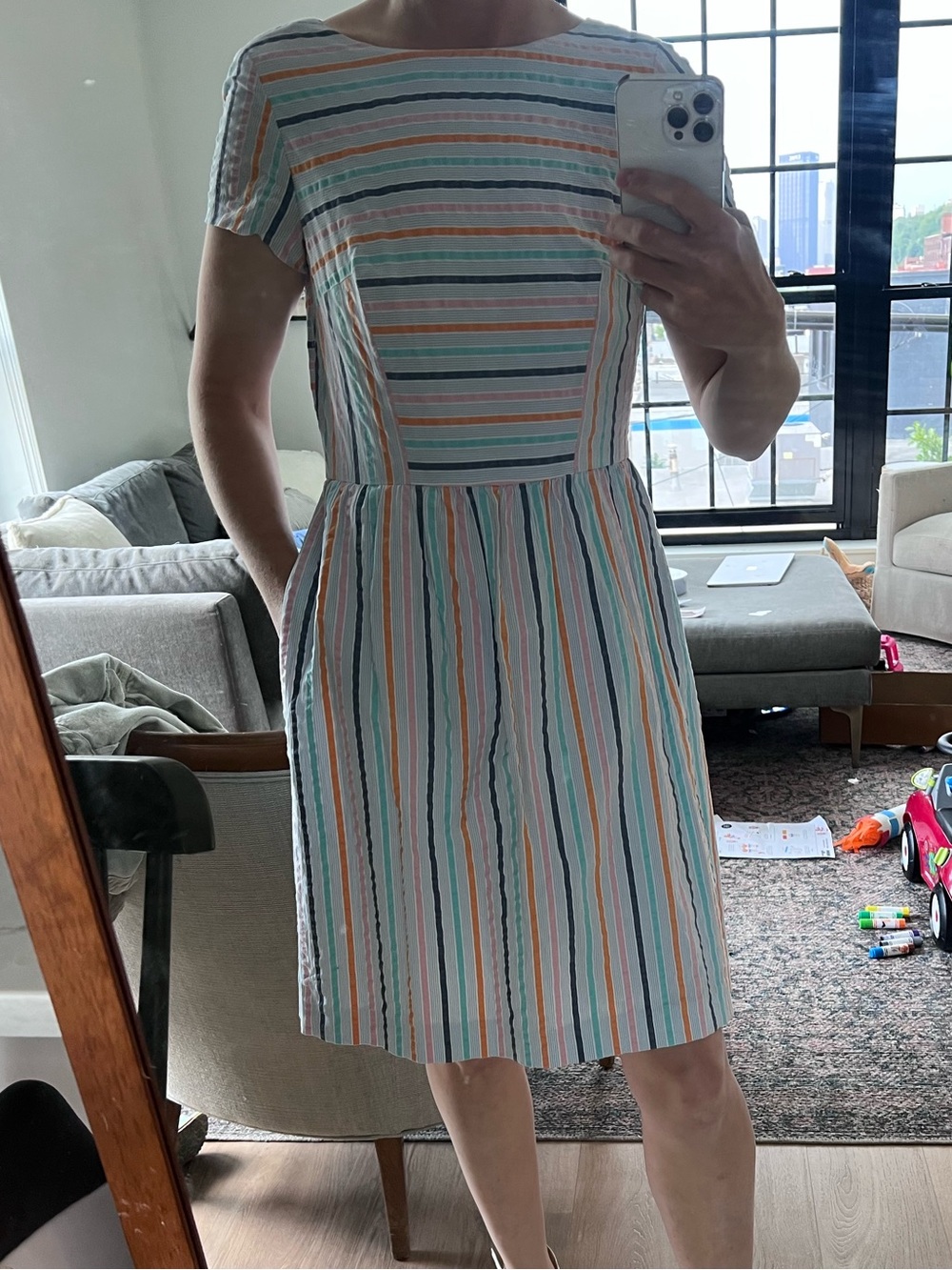 Brooks Brothers Pastel Striped Midi Dress
